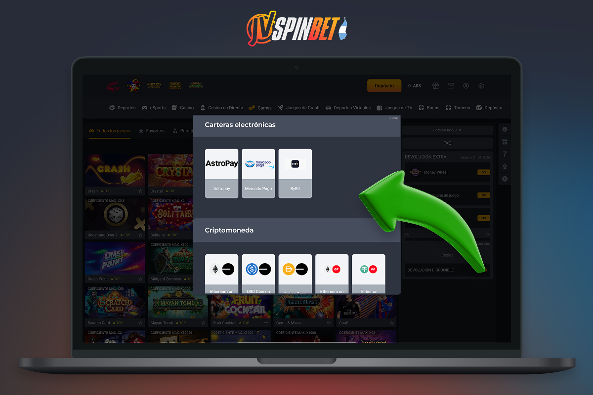 Los depósitos en Jvspins permiten ganar