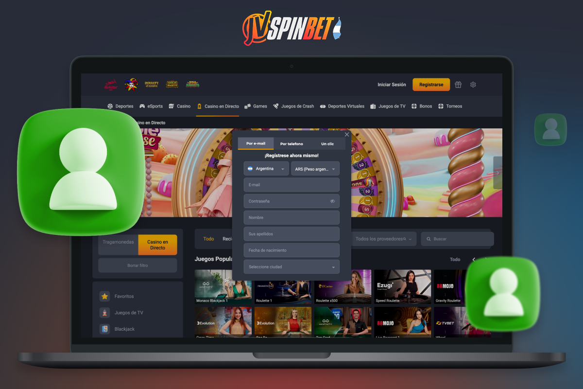  El registro en Jvspin Casino se realiza en un par de pasos